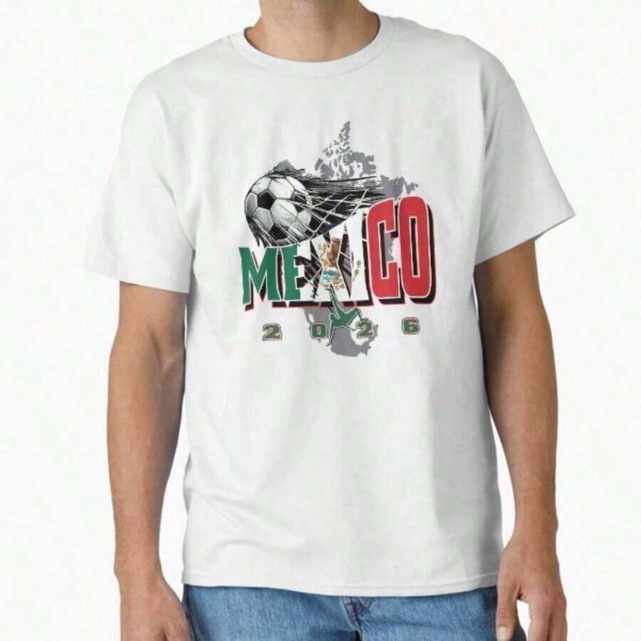 Camiseta Clásica con Gráfico de la Pasión y la Unidad del Fútbol – Mundial Tres Países - Canadá, EE. UU., México - Blanco 8 - Ver 1