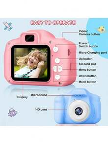 1 Piece Kids Digital Camera With Selfie Function, Video Recording, USB Charging, Holiday Gift For Children - Multicolor - View 2