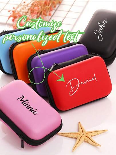 Customized Portable Storage Bag, Customized Data Cable Storage Bag, Can Be Customized With Name/Date/Logo, Minimalist And Durable Digital Storage Bag, Adopts Portable Minimalist Design, Compact And Portable, Waterproof And Wear-Resistant, Best Companion For Camping, Travel, Hiking, Honeymoon