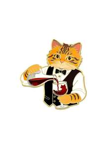 1pc Gentleman & Lady Cat Brooch, Creative Metal Badge, Bag/Clothing Decor, Delicate Design, Versatile Daily & Party Outfit Accessory - Multicolor - View 12