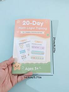 20-Day Preschool Math Logic Workbook, Interactive Early Math Skills Training Book, Suitable For Children 3+ Years Old, Home Learning Activities, Back To School, Graduation Season Learning Gift - Multicolor - View 11