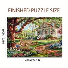 1000片拼图，尺寸50*70厘米/19.7*27.6英寸 - 马赛克艺术工艺墙饰，DIY绘画，无框纸质材料，是家居客厅办公室装饰的理想之选，也是万圣节、圣诞节、新年、复活节的绝佳礼物。 - 彩色 - 查看 3