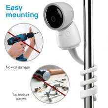 Koroao Flexible Twist Mount For Arenti Baby Monitor/ARENTI 3MP Baby Monitor,No Tools Or Wall Damage Required (White) - ColorB - View 3