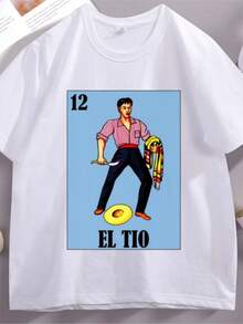 playeras de mujer 2026 Men's Women Mexican El Tio Lottery Prank Graphic T-Shirt Casaul Cotton Short Sleeve Round Neck Tshirt Streetwear Cool Man Clothing - Blanco - Ver 1