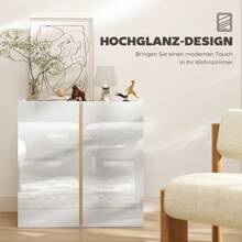 Chest Of Drawers, Sideboard With Soft-Close Doors, Adjustable Shelf, For Living Room, Kitchen, Dining Room, White - 白色 - 查看 4