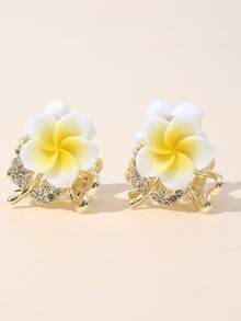2pcs Alloy Tulip & Pearl Small Hair Clips Summer Hair Accessories Vacay Claw Clips - Multicolor - View 2