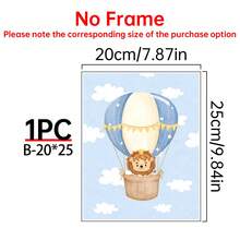 1/3件套野生动物热气球儿童房墙画，帆布墙画海报，适用于房间家居装饰，美观实用，可选画框，房间装饰用品，墙面装饰，卧室装饰，婴儿房装饰，客厅装饰，办公室装饰 - 彩色 - 查看 24
