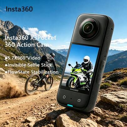 Insta360 X3全景運動相機 防手震防水攝影機 5.7K高清 360度全景 騎乘滑雪潛水 Vlog神器 戶外高畫質攝影機