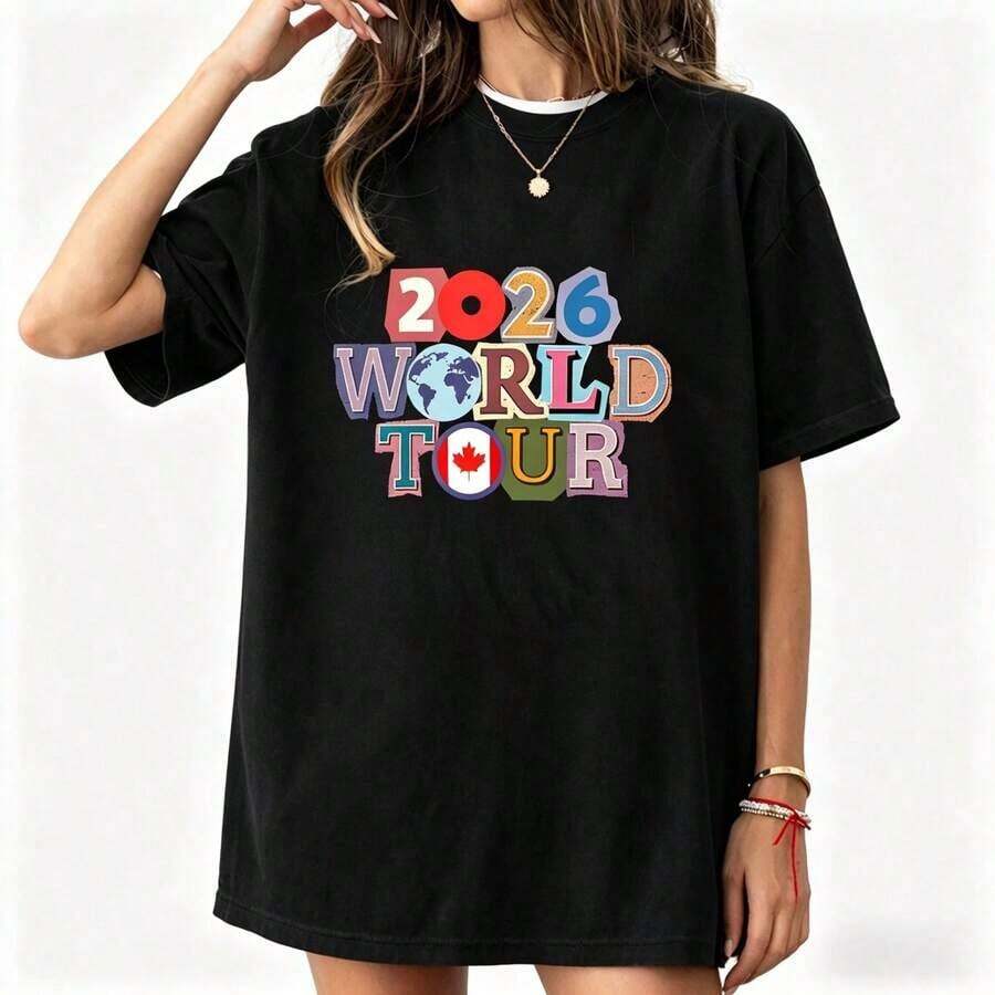 Camiseta de Alta Calidad al por Mayor de la Copa Mundial 2026, Camiseta de Fútbol, Deporte, México, Argentina, Brasil, Uruguay, EE. UU. y Más, Camiseta Blanca, Top Corto, Ropa para el Día de la Madre, Envío Gratis, Ropa Vintage para Mujer, Halloween, Tops de Verano para Mujer, Ropa Y2k para Mujer, Tops de Verano para Mujer, Top para Mujer, Conjuntos de Verano para Mujer, Conjuntos de Vacaciones para Mujer, Conjuntos de Playa para Mujer, Conjuntos para Festivales para Mujer, Conjunto para Conciertos Country, Nueva Llegada 2026 - 100% Algodón Transpirable - Negro 6 - Ver 1