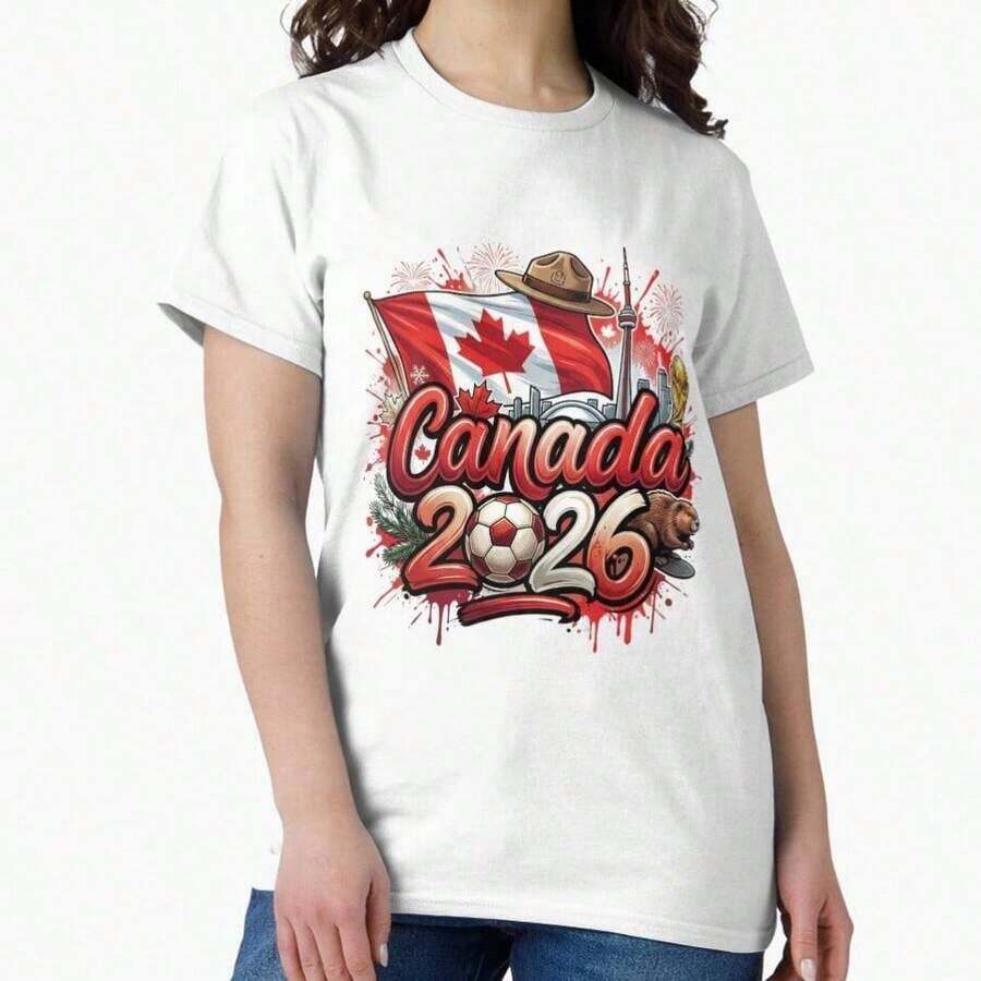 Camiseta: ¡Lo importante es divertirse! Camiseta Clásica Hearts Of Banderas Mundial 2026 - Blanco 10 - Ver 1