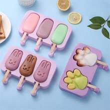 1 Set Silicone Ice Cream Mold, Ice Pop Mold + Wooden Sticks + Lid, Reusable, Easy Unmold, Suitable For Homemade Ice Pops, DIY Ice Pop Mold - Multicolor - View 6