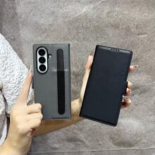 Ốp điện thoại giả da thời trang công sở, tương thích với Samsung Galaxy Z Fold 7 6 5 4 3, có khe đựng bút, 3 khe đựng thẻ, chống trộm, kiểu ví đựng thẻ. - màu đen - Xem 7