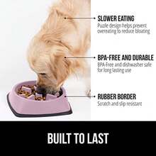 ® Patented  Slow Feeder Dog Bowls, Interactive Puzzle Toy For Dogs And Cats Food Training Enrichment, Keeps Pets Busy And Prevents Puppy Overeating, All Breeds - 2 cốc - Xem 3