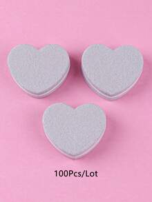 50/100Pcs Mini Heart Nail Buffer Blocks, Double Sided Washable Nail Files, 100/180 Grit Foam Nail Buffers For Natural Nails Shaping Polishing Manicure Tools - Multicolor - View 6