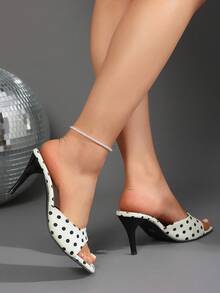 Women's Open Toe Square Toe Stiletto High Heel Sandals, Spring Summer New Style - White - View 4