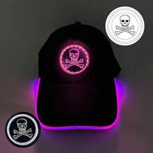 Sombrero fluorescente LED de fibra óptica, gorra de béisbol brillante de neón, suministros de fiesta de baile, sombrero de Rap de hip hop, accesorios de Club, disfraz - 06 amarillo - Ver 20