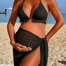 Swim Vcay Conjunto de bikini halter para embarazadas para vacaciones en la playa - 01 - Ver 1