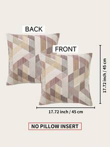 1 pieza Funda de cojín cuadrada de poliéster moderno con patrón geométrico de jacquard, suave y cómoda para la decoración del hogar en la sala de estar - Multicolor - Ver 7