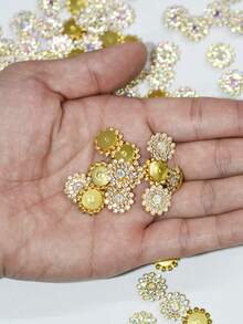 20/50/80/120pcs Set Rhinestone Beads, Fashionable White AB Color Rhinestone Decorative Beads, Suitable For Crafts Making - 14mm White AB Colored Diamond - View 9