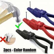 3pcs Nail Assist Tool Set, Concrete Nail Safety Cover, Nail Holder, Hammer Protector, Nail Tools, Portable Tool Pliers. Nail Fixing Tools, Safety Hand Protection Tools. Manual Tools. - Multicolor - View 12