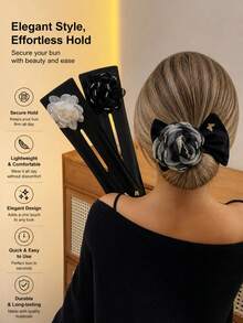 topshiny 1 pieza Clip para el cabello con flor de rhinestone, elegante pasador de mariposa, herramienta de peinado fácil de enrollar para mujeres, herramientas de peinado, accesorios para el cabello para peluquería, salón de belleza, artículos esenciales de viaje para el cabello, cuidado del cabello, accesorios para el cabello - Multicolor - Ver 12