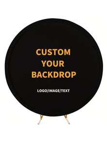 Customizable Round Backdrop (Stand Not Included), Printable Pattern/Logo/Text, Durable For Wedding, Birthday Party, Christening, Photo Booth Props And Party Decor, Modern Round Design, Smooth Texture, Round Background - Multicolor - View 2
