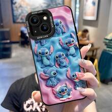 Disney Lilo & Stitch Phone Case, Multi-Expression Protective Cover. Compatible With IPhone 17, 16, 15, 14, 13, 12, 11 Pro Series And Galaxy S22, S23, S24, S25 Models, Featuring Plush-Style Stitch In Various Poses And Expressions Against A Pink-To-Blue Gradient Background, Perfect For Fans Of The Expressive Alien, Ideal For Birthdays, Holidays, Anniversaries, Graduation Gifts, Or Any Special Occasion To Surprise Family, Friends, Classmates, And Loved Ones. - 白色 - 查看 5