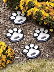 8/4pcs Outdoor Waterproof Solar Cat Paw Ground Lights - Light Control Automatic - White Light/Warm Light Optional - Suitable For Garden, Lawn, Patio, Path, Yard, Villa Exterior And General Pet Theme Landscapes - Solar-powered Cat Paw Lamp - View 4