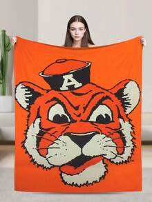 Auburn Merch Tigers Throw Blanket Warm Blankets Breathable Air Conditioner Blanket For Car Classic Outdoor Blankets For Picnic For All Season - màu đen - Xem 1