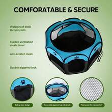 1pc Foldable Octagonal Pet Tent - Made Of Scratch-Resistant Oxford Cloth, Top-Open Design, Spacious Indoor/Outdoor Portable Shelter Suitable For Cats, Dogs, Puppies And Other Small Pets, Easy To Store, Portable Pet House, Traditional Protective Mesh Panels - Multicolor - View 5