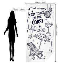 专为单身女士派对设计的单件沙滩巾 - 超强吸水柔软泳巾/泳池巾，送给准新娘，也可作为新娘送礼 - 防晒巾，轻便，适合游泳、露营、运动、沙滩等场合 | 时尚沙滩巾 | 耐用沙滩垫 - 白色 - 查看 13