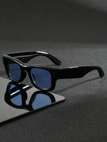 1 Pair Summer Colorful Personalized Square Fashion Glasses For Men, Suitable For Outdoor Tropical Beach, Rave Party, Street Photography, Fits All Face Shapes - Multicolor - View 4