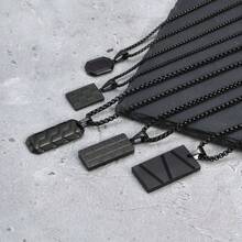 Vnox Collares con colgante de etiquetas de perro pequeñas para hombres y niños, etiqueta de perro militar de acero inoxidable de color negro y plateado con cadena de caja de regalo para él - PN-1857G - Ver 6