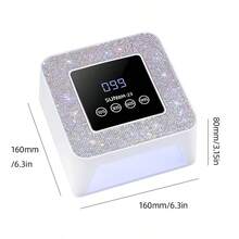 LIMEGIRL USB UV LED Nail Lamp For Gel Nails, Sparkling Rhinestone Mini Nail Dryer With Large Display Screen, 4 Timing Settings And Auto Sensor, Fast Drying Portable Nail Lamp, Gift For Women And Girls, Home & Salon Use - Multicolor - View 8