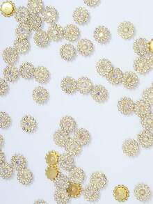 20/50/80/120pcs Set Rhinestone Beads, Fashionable White AB Color Rhinestone Decorative Beads, Suitable For Crafts Making - 14mm White AB Colored Diamond - View 10