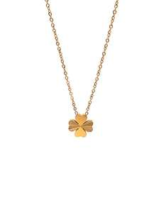 2026 New Arrival Four-Leaf Clover Necklace, Popular Women's 18K Gold Titanium Steel Clavicle Chain, Elegant Accessory - Four-leaf Clover Necklace - View 5