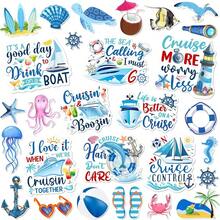 27pcs Nautical Theme Magnetic Decorations, Large Sailing Style Magnets With Interesting Ship Patterns Suitable For Doors And Refrigerators, Comes With 3 Pens - Multicolor - View 12