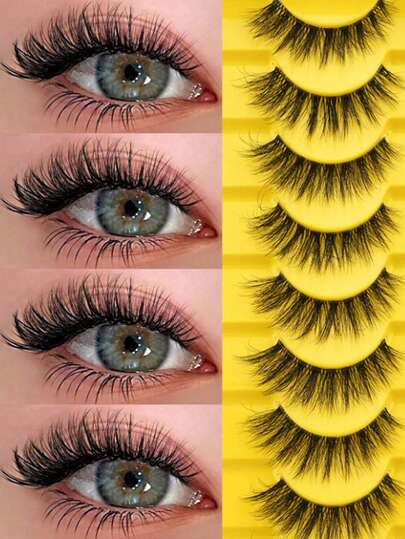 10 Pairs Natural Transparent False Eyelashes, Soft, Natural And Realistic, Strip-Style False Lashes, Fluffy And Vivid 3D Faux Mink Lashes, Soft Strip Fake Eyelashes, Suitable For Cosplay, Eyelash Decoration, False Lashes And Other Uses.
