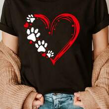 Printed T-Shirt For Men And Women - Black - View 1