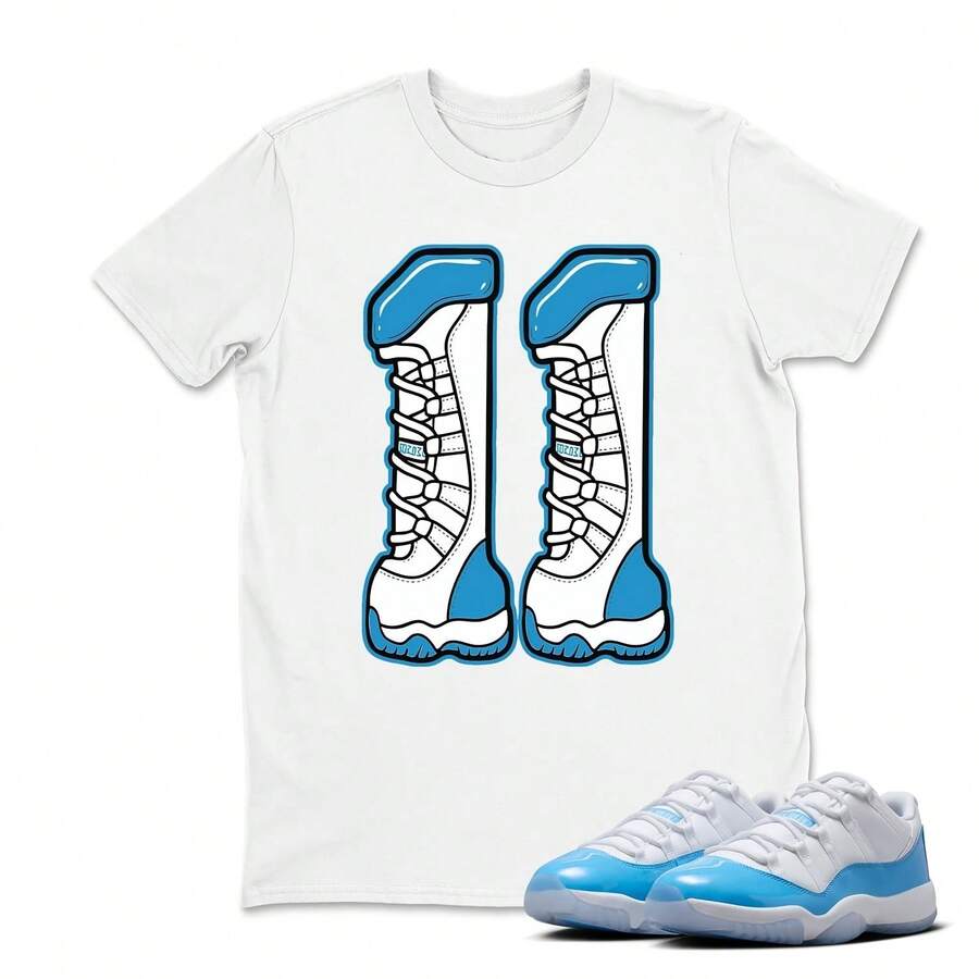 Camiseta blanca número 11 para combinar con las s11 Low University Blue, camisetas para combinar con las Retro s11 Low University Blue - forma - Ver 1