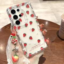 草莓主题手机壳，兼容三星 Galaxy S25 Ultra、S26/S26 Ultra/S24 FE、S24 Ultra 透明版、A26；兼容三星 A17/A15/A35-5G、S24/A57/A54 的软壳；A56/S25/A36 草莓串珠手链；A55/A13-4G/A37 挂绳；S22 Ultra/S23 挂绳；A05s/S23 Plus/A16/A34/A25/A24/S21 FE/S20 FE/A06 - 透明殼 - 查看 4