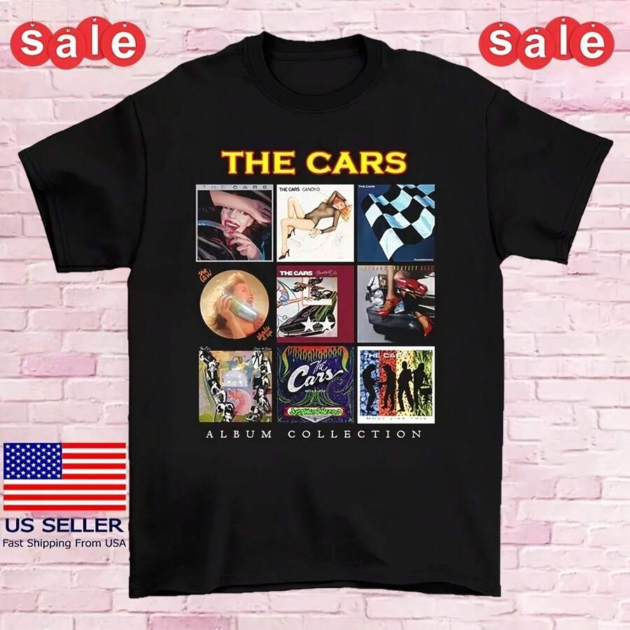 The Cars Band ALBUM COLLECTION Unisex T-Shirt Full Size - Black - View 1
