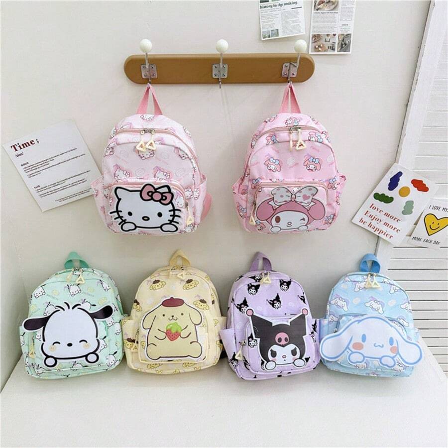 SANRIO 1个三丽鸥卡通儿童背包，可爱学生美乐蒂轻便书包 - 彩色 - 查看 1