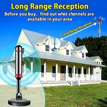 TV Antenna For Smart TV Indoor, 2024 Newest Antenna With Strong Magnetic Base, 360°&Long Range Reception TV Antenna For Local Channels, Easy Setup Antenna For TV Without Cable (Black+Red) - Black+Red - View 8