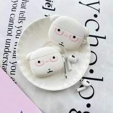 Ốp bảo vệ tai nghe Bluetooth không dây Apple Pro 3 hình chú cún dễ thương 3D thời trang mới, vỏ silicon bảo vệ tương thích với tai nghe Apple 1/2/4. - trắng - Xem 3