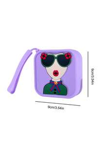 1pc Multifunctional Data Cable Storage Bag With Goddess Portrait, Mobile Phone Digital Electronic Accessories, Earphone Protection Bag, Portable Storage Bag, Makeup Storage Bag, Beauty Tool Storage, Waterproof Storage Bag, Silicone Material, Easy To Carry, Suitable For Bathroom Storage, Travel, Business Trip, Seaside Vacation, Is A Great Choice For Graduation Gifts And Birthday Gifts - Multicolor - View 7