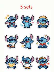 Hình dán Stitch dễ thương của Disney, hình dán Lilo & Stitch kiểu Kawaii với họa tiết hoa, hình dán chống thấm nước có thể tái sử dụng cho ly rượu, bình nước, máy tính xách tay, ốp điện thoại, bộ hình dán Stitch thẩm mỹ dành cho bé gái, món quà sinh nhật tuyệt vời cho những người yêu thích Stitch. - nhãn dán - Xem 13
