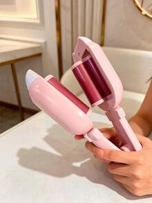 Portable Kitten Hair Curler Ceramic Pink/Cream Pro - Pink - View 5