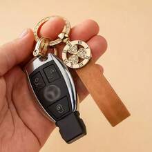 1 pieza Llavero de coche decorado con diamante de imitación de lujo, accesorio elegante como regalo para hombres y mujeres - Llavero exquisito - Ver 3
