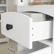 Armario de baño, armario alto con 3 estantes, 1 cajón, mueble de baño, estante de baño, armario de baño, mueble de baño, blanco, 34x24x170,5cm - Blanco - Ver 7